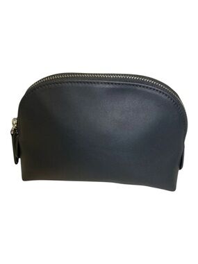 ROYCE Compact Leather Lined Cosmetic Case Navy
